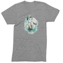 Mrs. Herpburn Iconic Watercolors Mens T-shirt Heather Grey