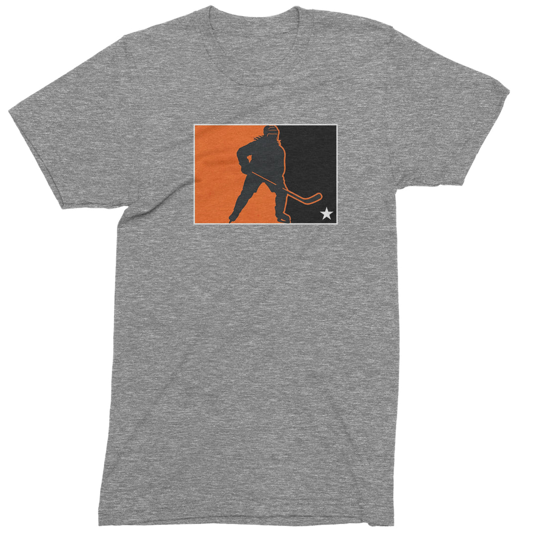Hockey Enforcer Retro Vintage Mens T-shirt Heather Grey