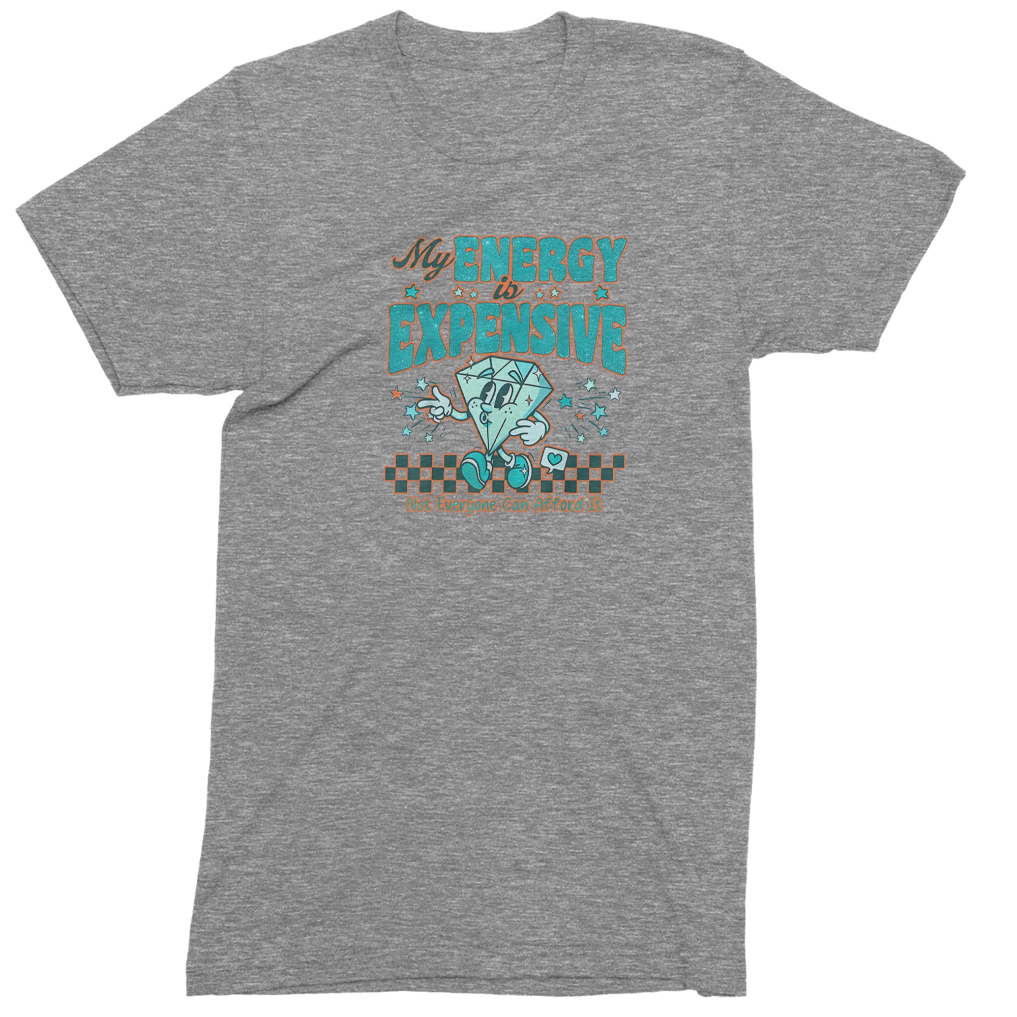 Diamond My Energy Is Expensive Mens T-shirt Heather Grey