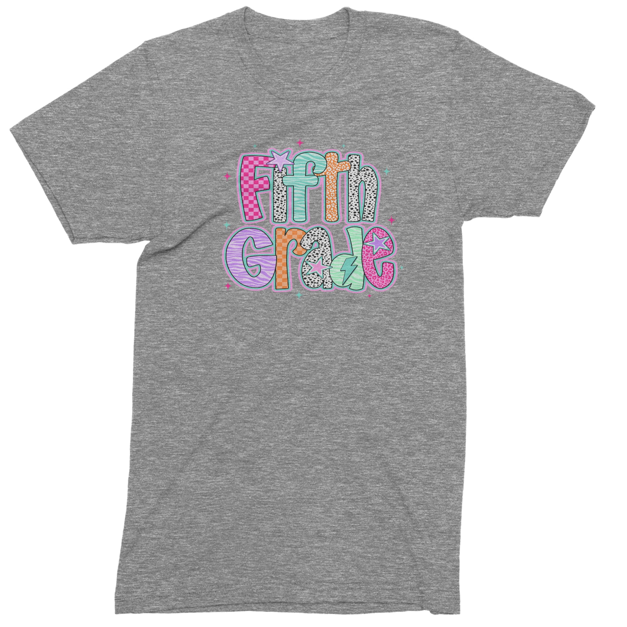 Fifth Grade Fly Colorful Back to School Men's T-shirt Heather Grey