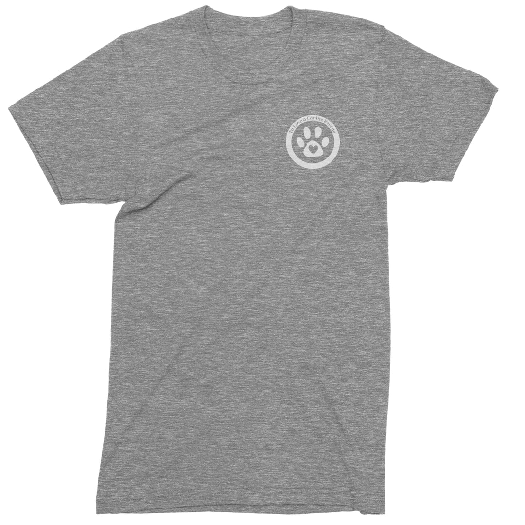 TLC To Love a Canine Dog Rescue White Mens T-shirt Heather Grey