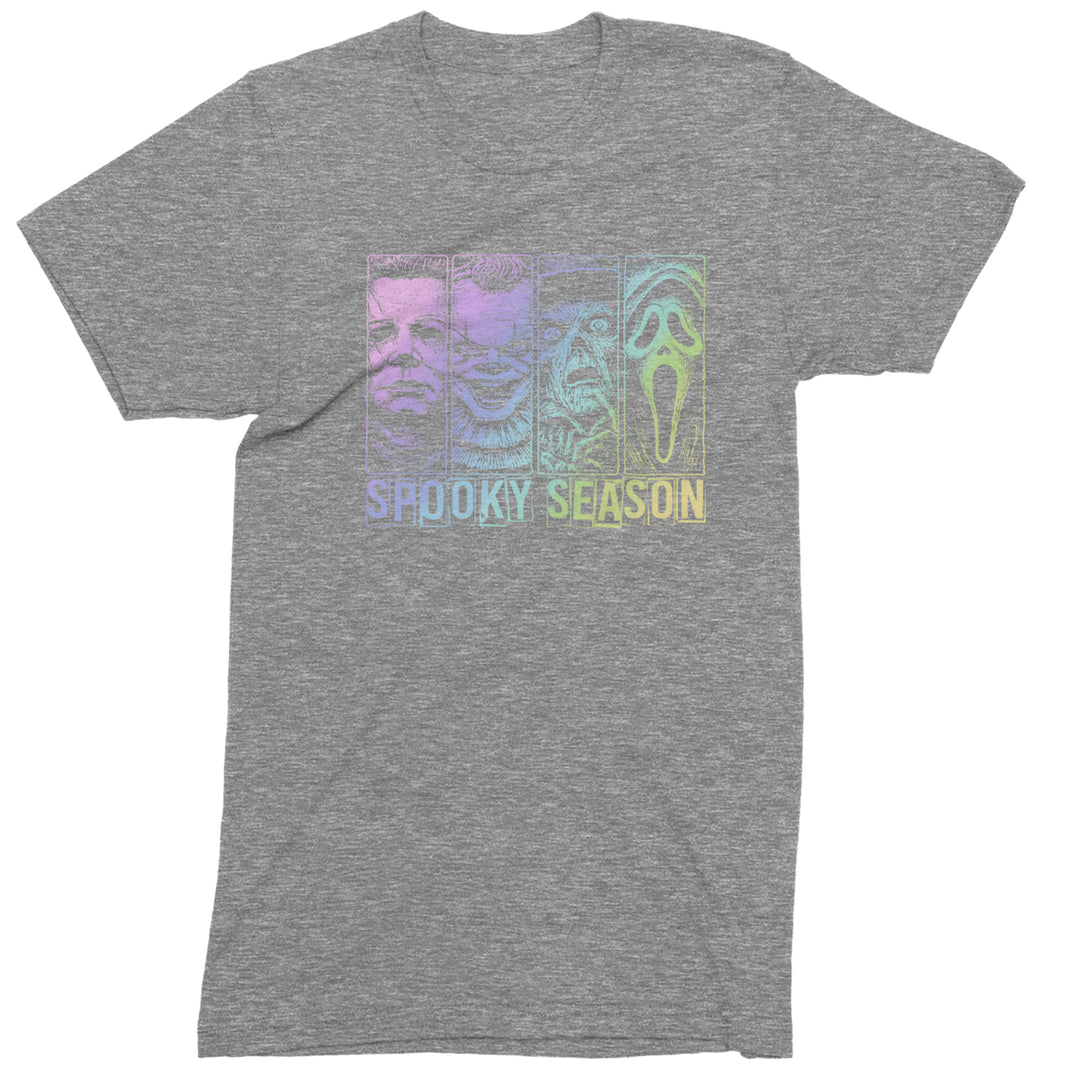 Spooky Season Horror Icons Halloween Mens T-shirt Heather Grey