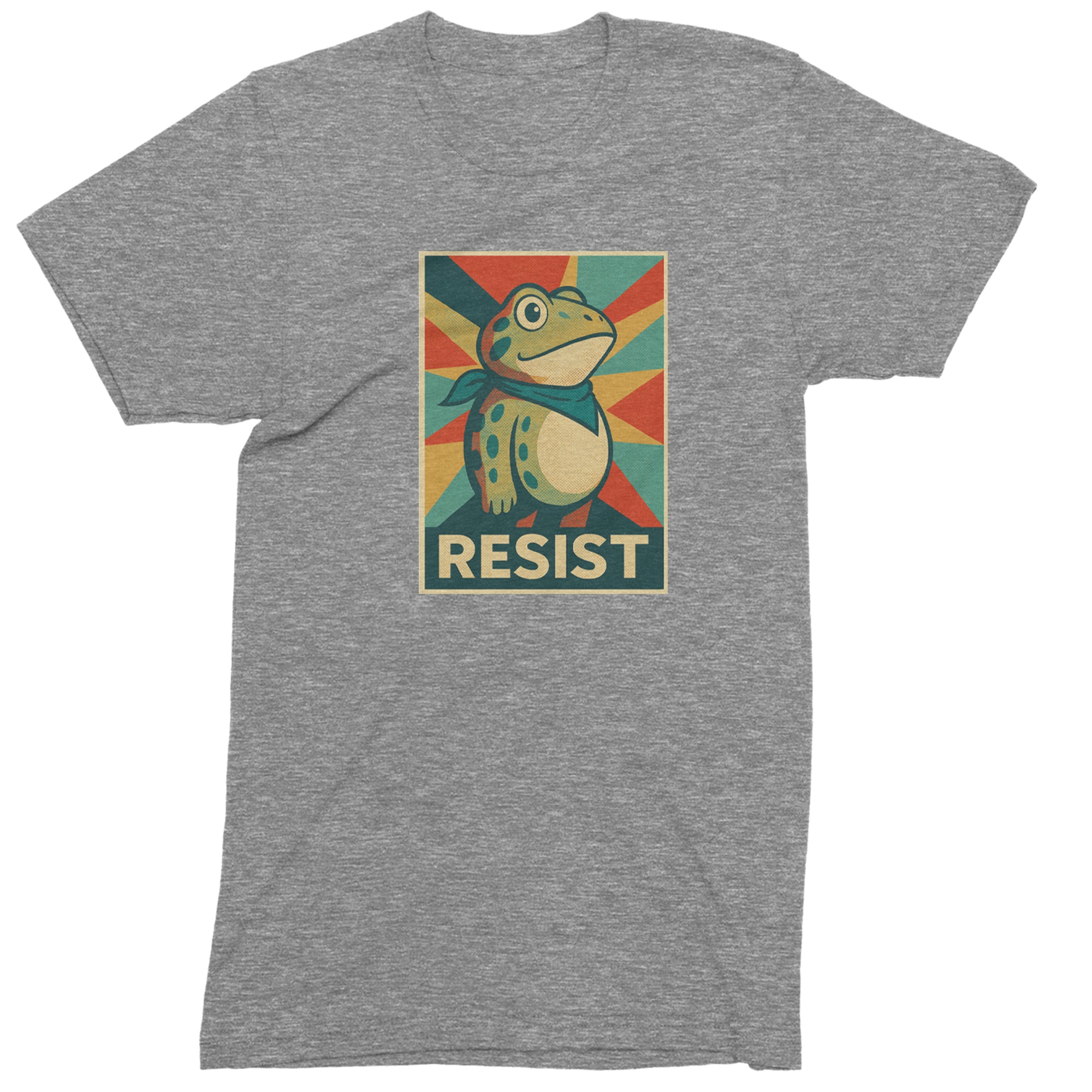 Resist Portland Protest Frog Mens T-shirt Heather Grey