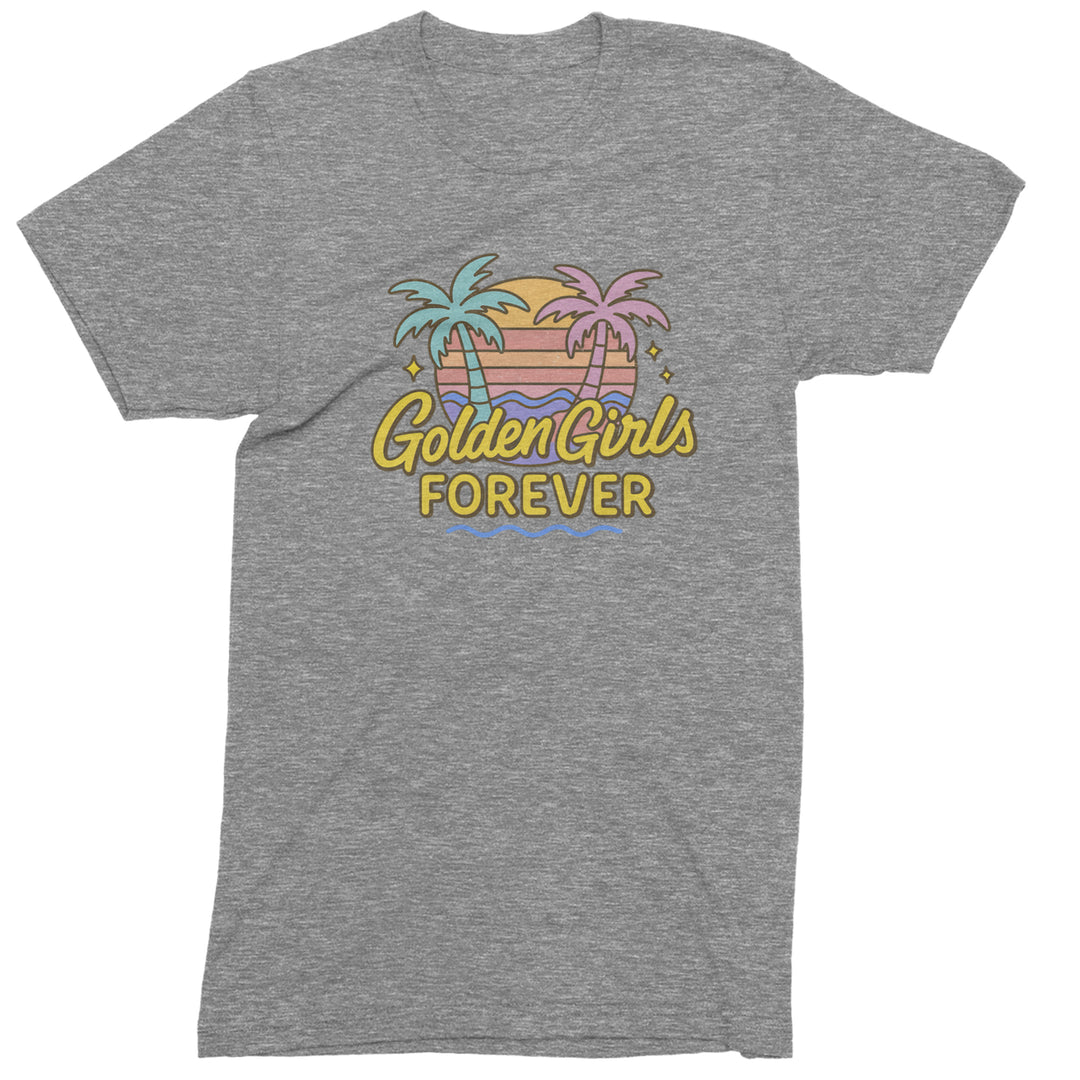 Golden Girls Forever Retro Sunset Mens T-shirt Heather Grey