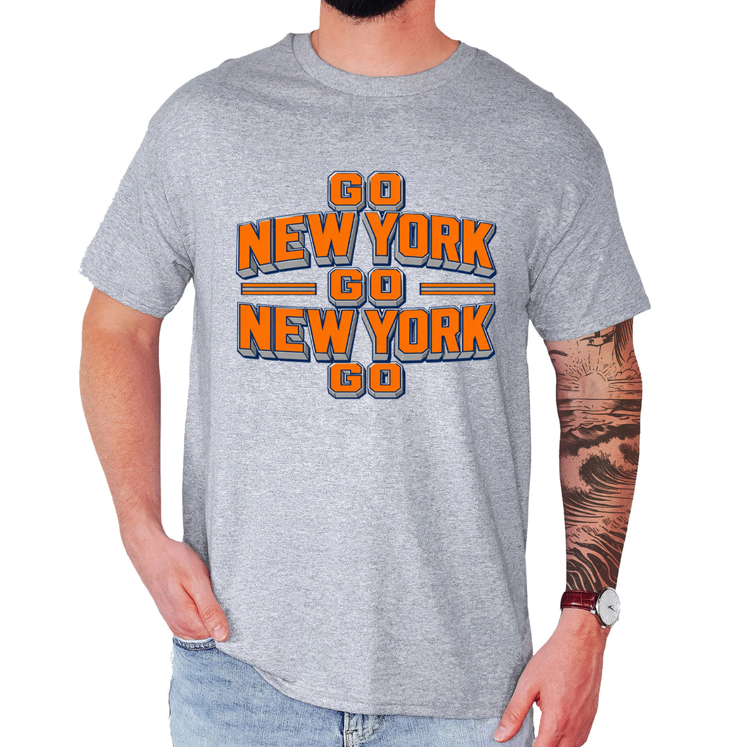 Go New York Go Basketball Mens T-shirt Heather Grey