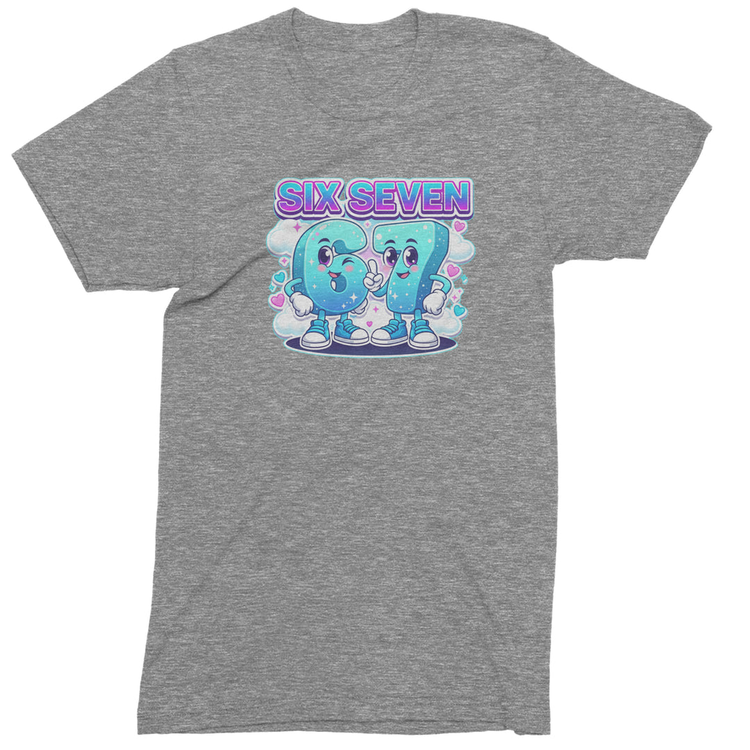 67 Six Seven Meme Kawaii Cloud Mens T-shirt Heather Grey
