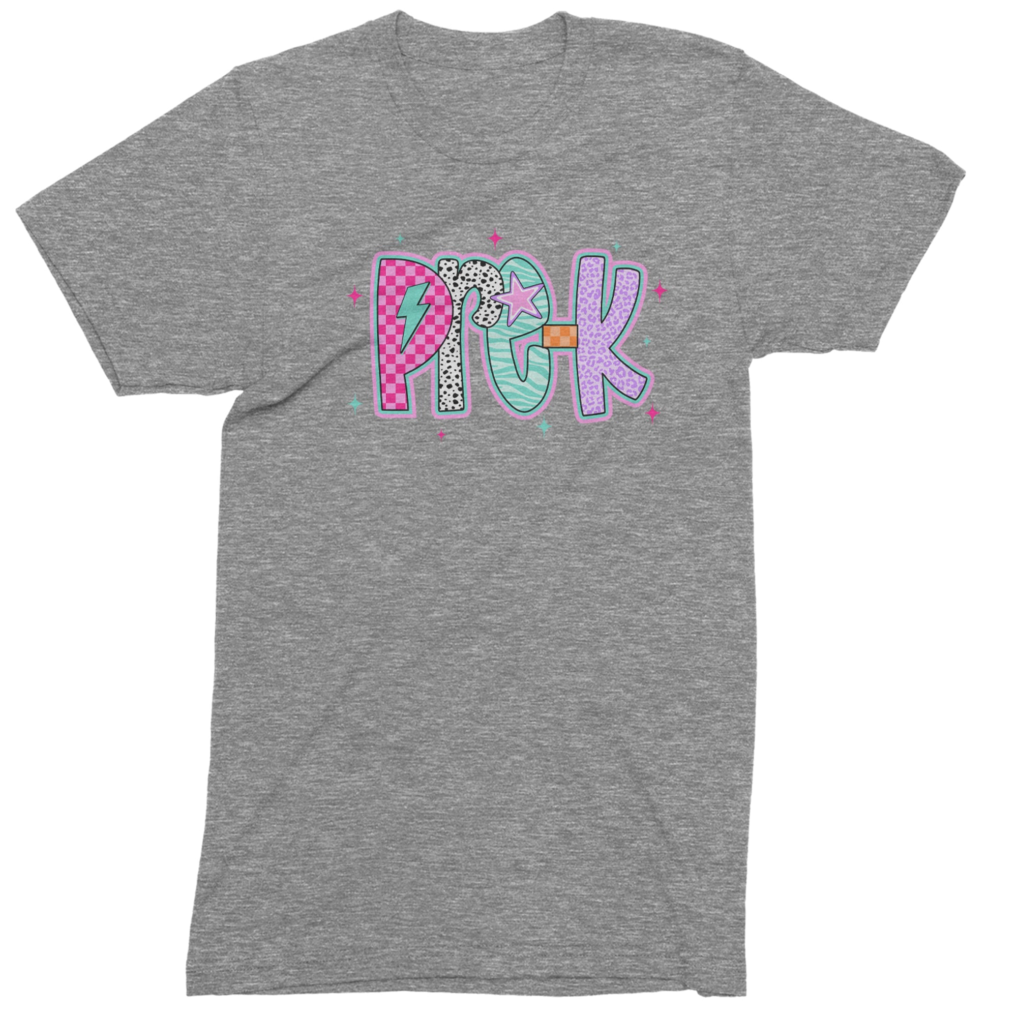 Pre-K Party Time Colorful Back to School Men's T-shirt Heather Grey