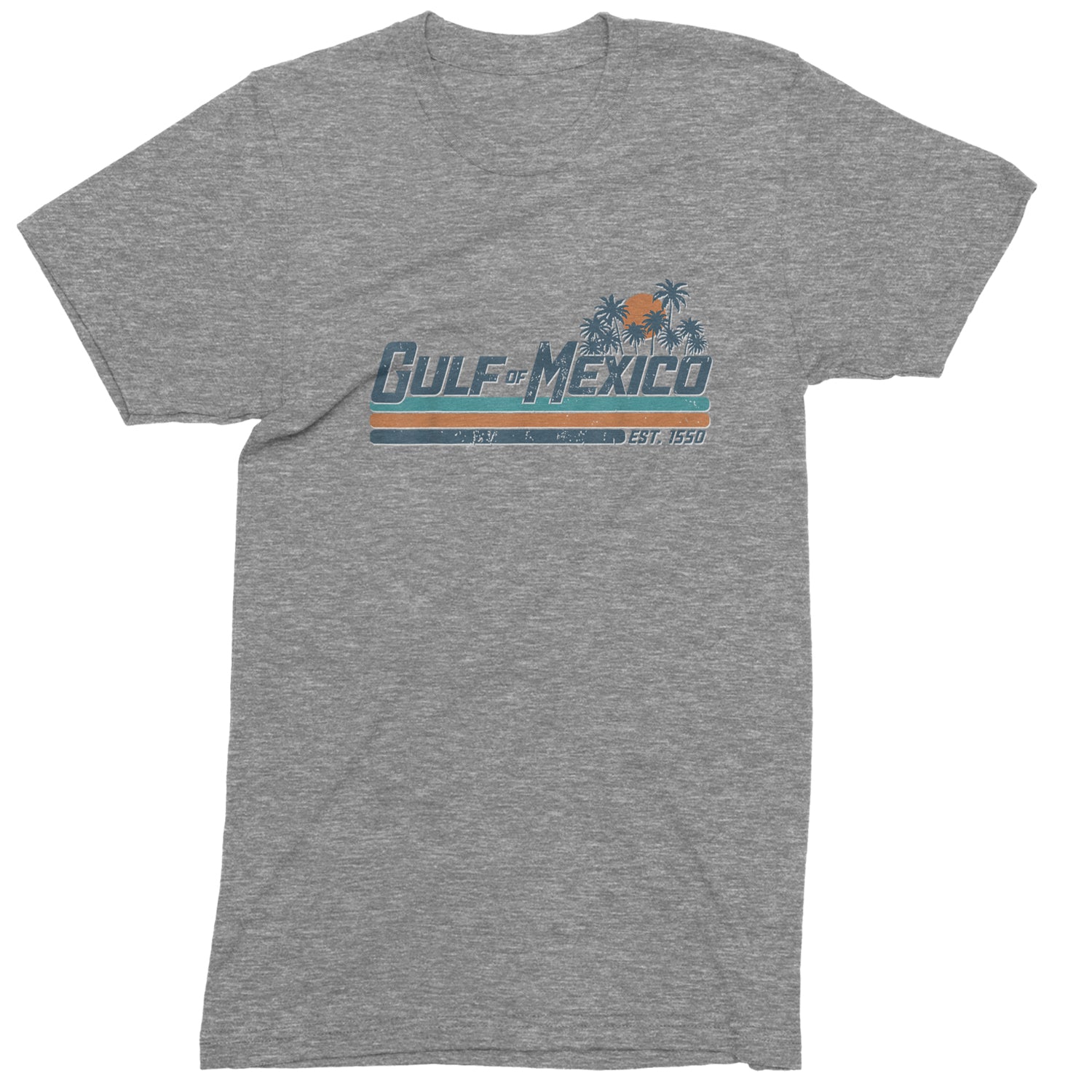 Gulf Of Mexico Established Year 1550 Men's T-shirt Heather Grey