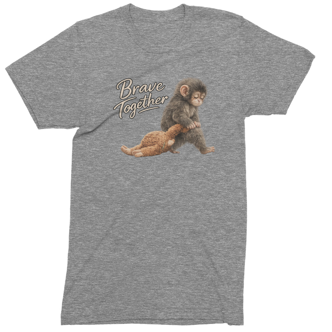 Punch Brave Together Stuffed Animal Mens T-shirt Heather Grey