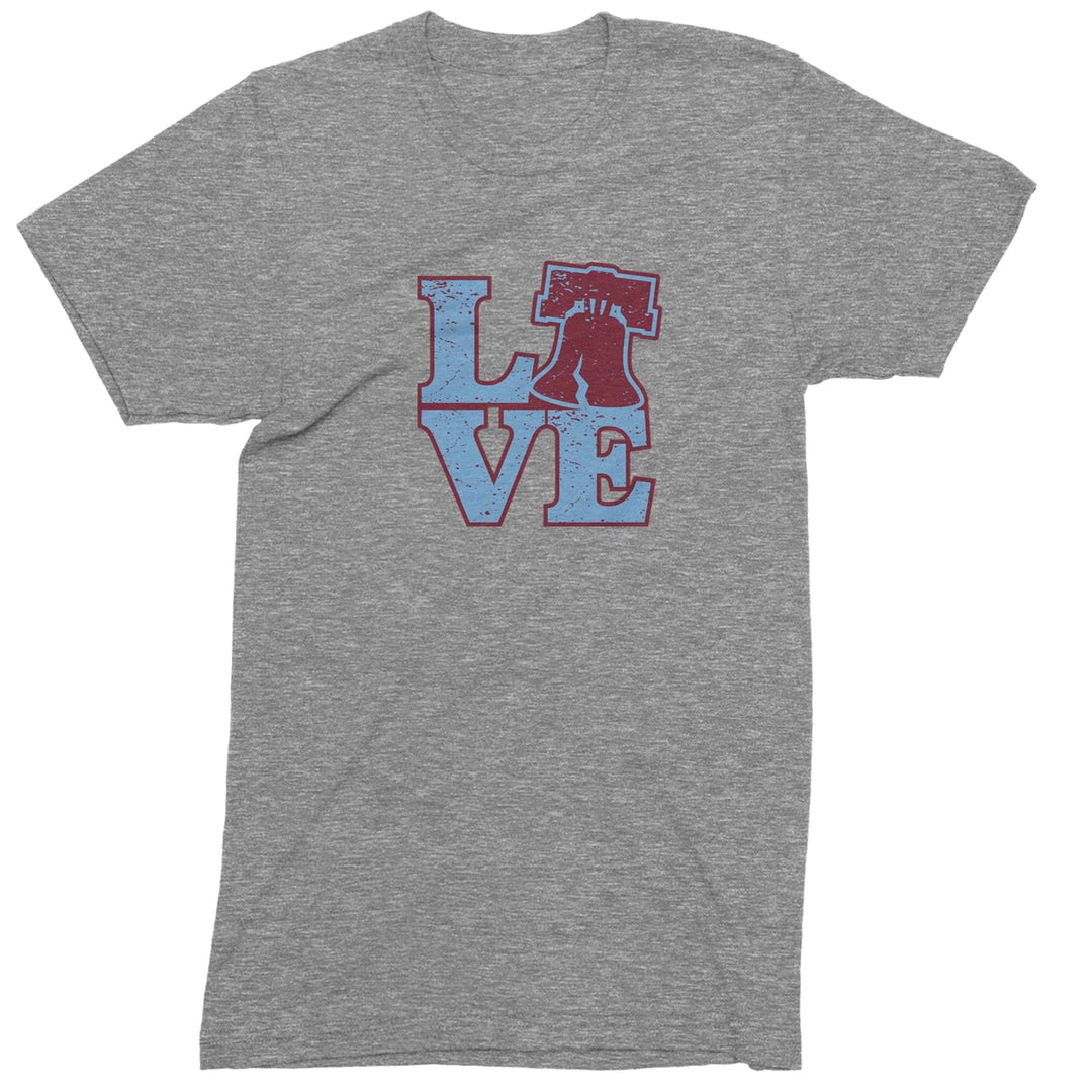 Love Philly Liberty Bell Mens T-shirt Heather Grey