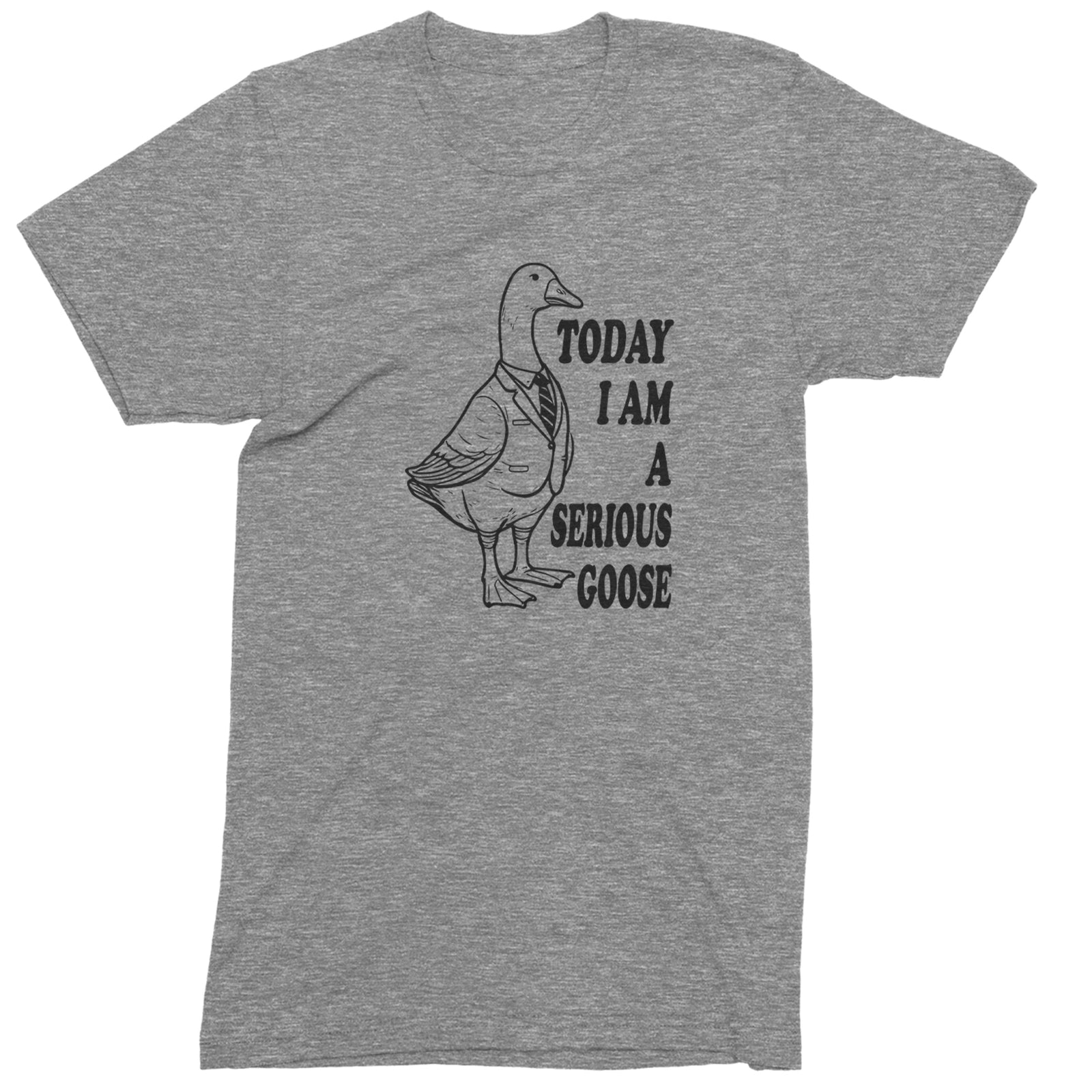 Today I Am A Serious Goose Mens T-shirt Heather Grey