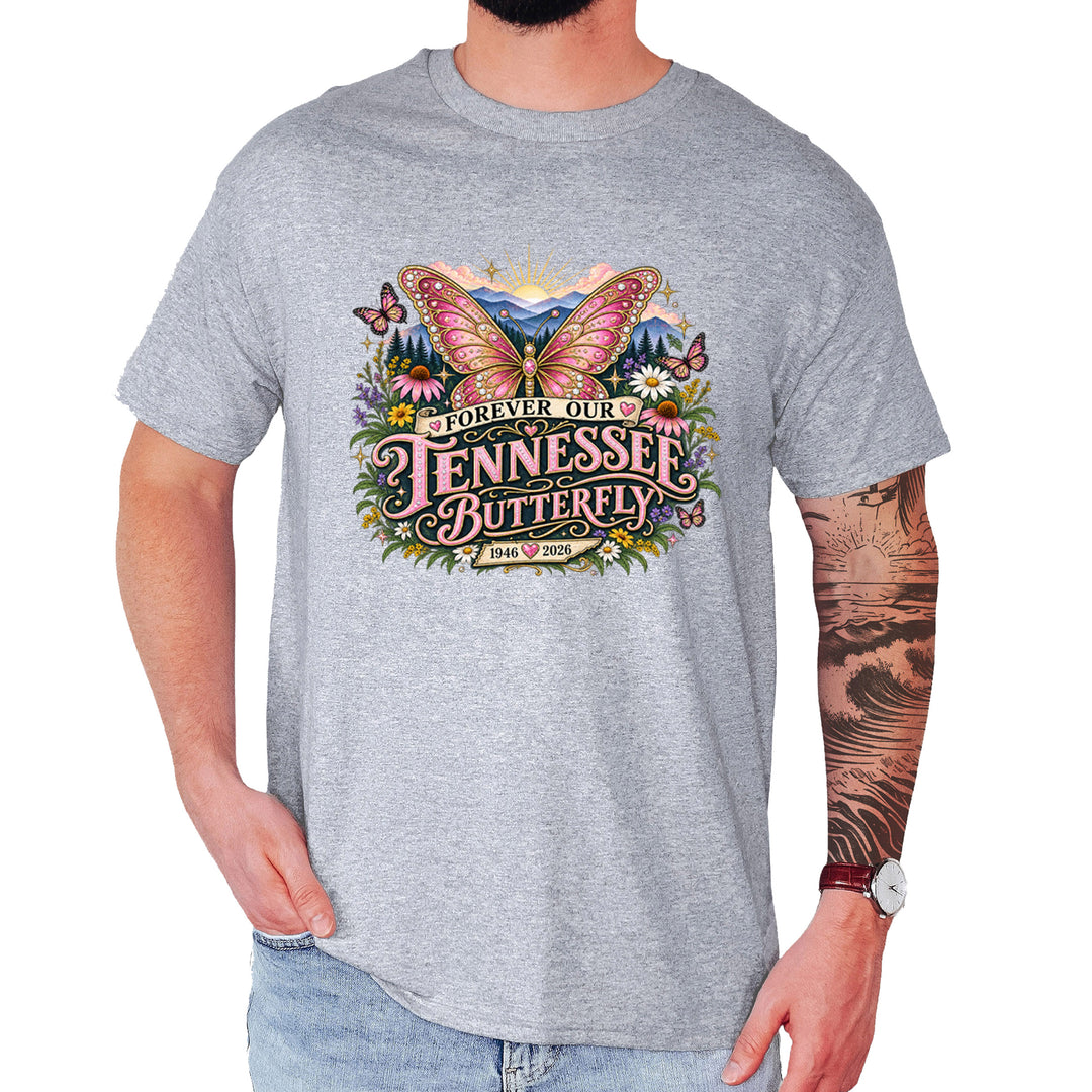 Forever Our Tennessee Butterfly Dolly Mens T-shirt Heather Grey