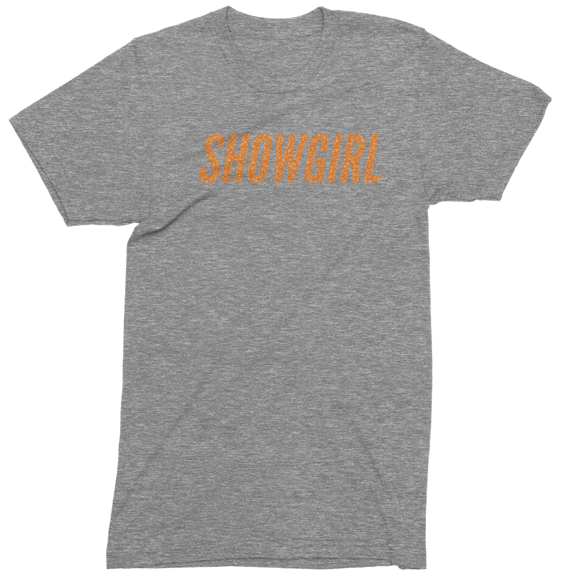 Showgirl Orange Glitter Mens T-shirt Heather Grey
