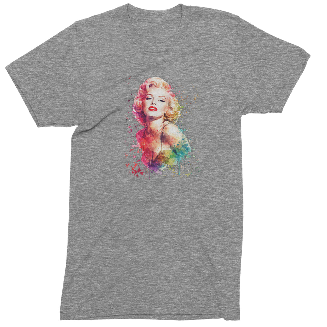 Mrs. Monroe Watercolors Bombshell Mens T-shirt Heather Grey