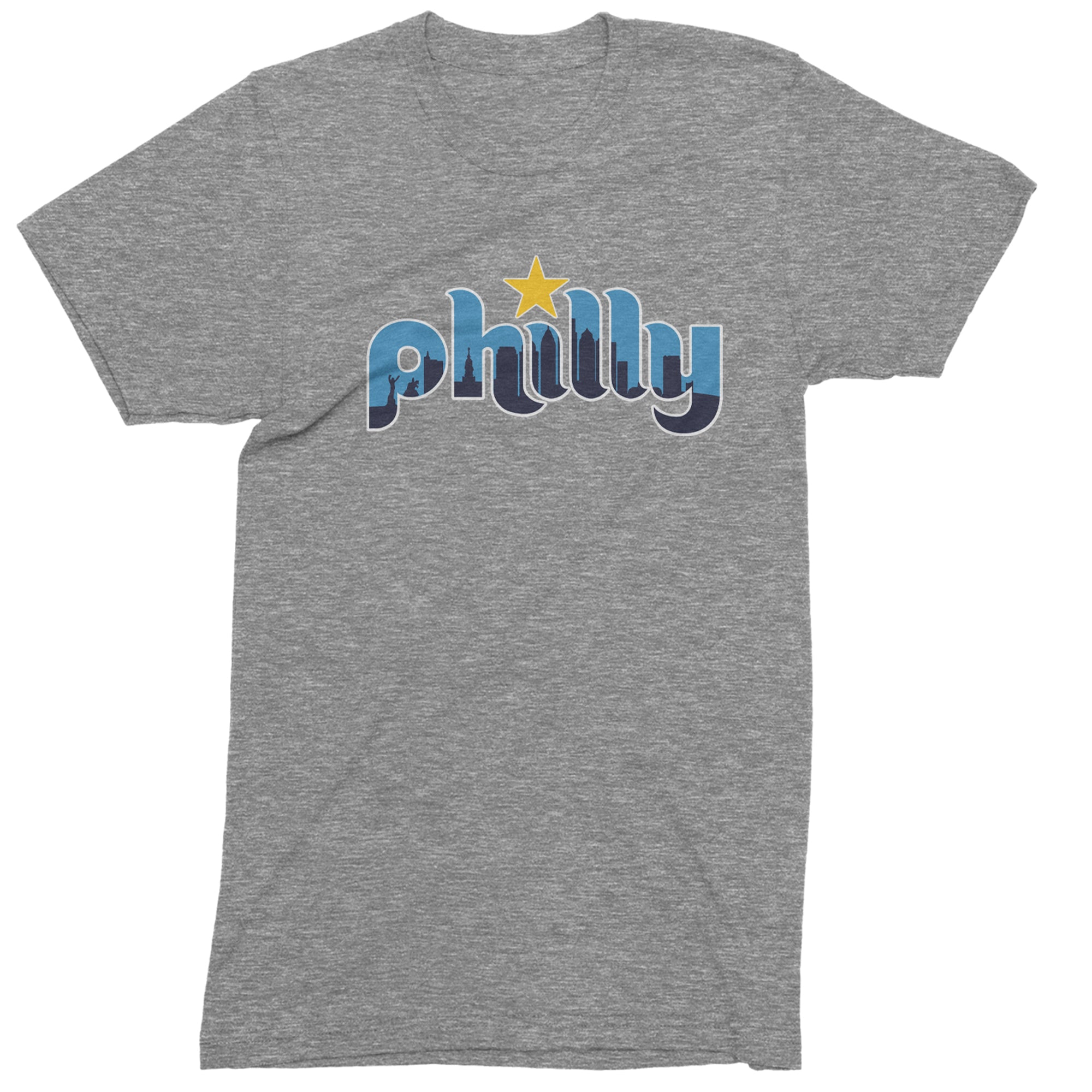 Skyline Philly Philadelphia Men's T-shirt Heather Grey