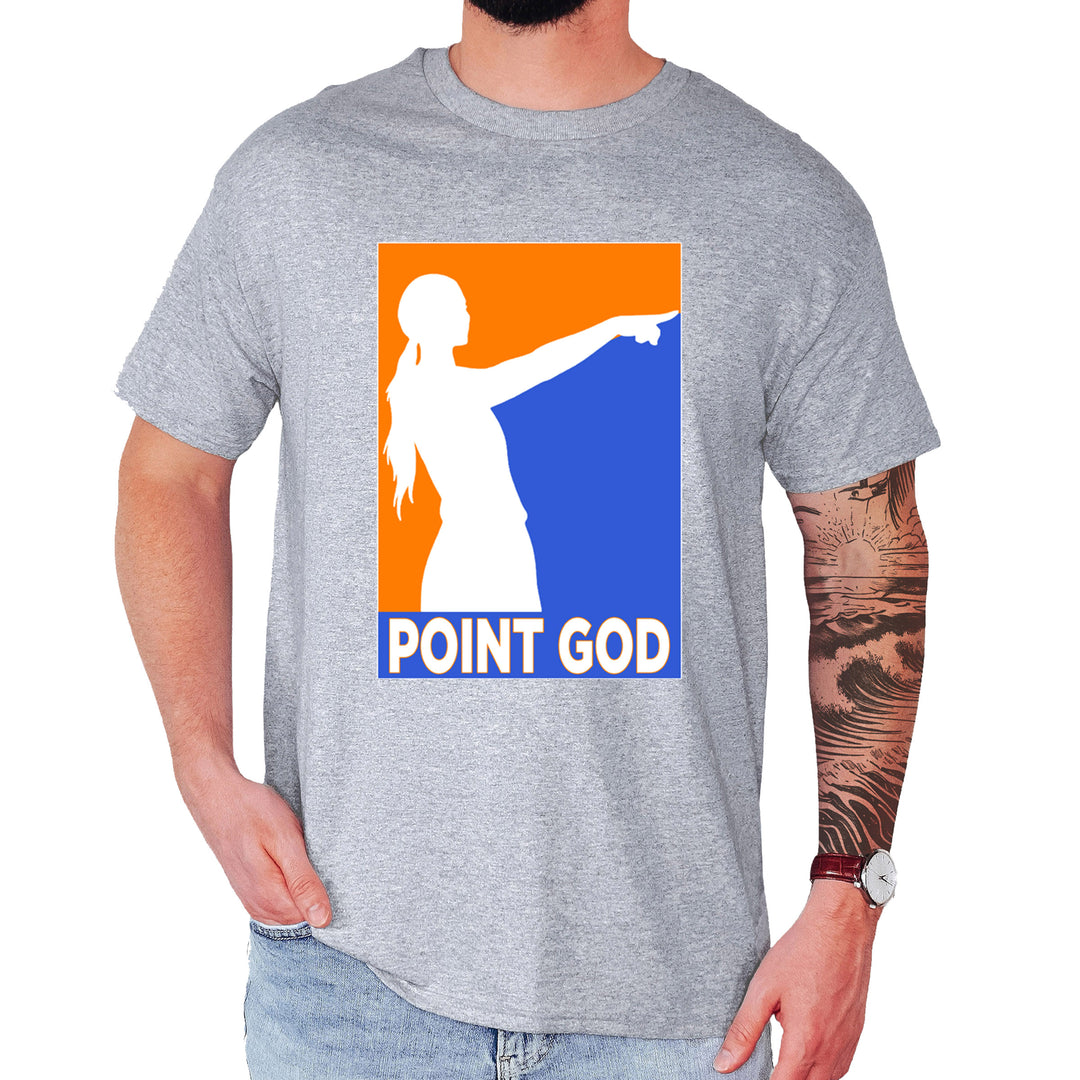 Point God Cunningham Basketball Pointing Meme  Mens T-shirt Heather Grey