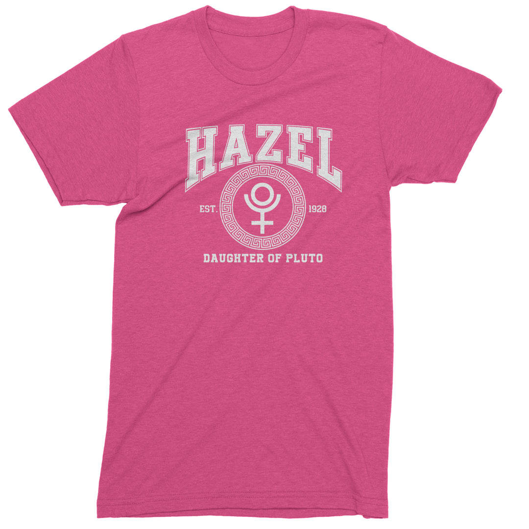Hazel Daughter of Pluto Roman Gold Mens T-shirt Hot Pink