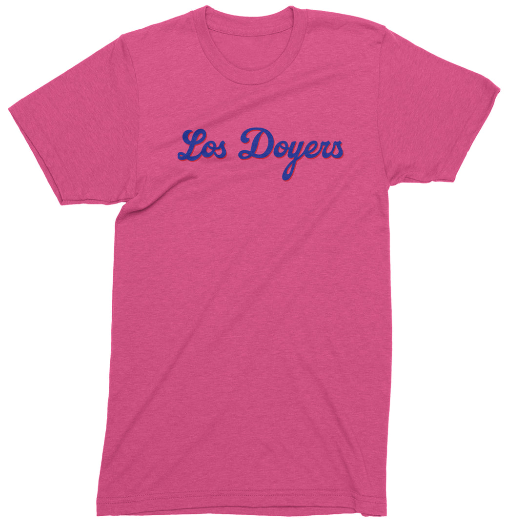 Los Doyers LA Baseball Men's T-shirt Hot Pink