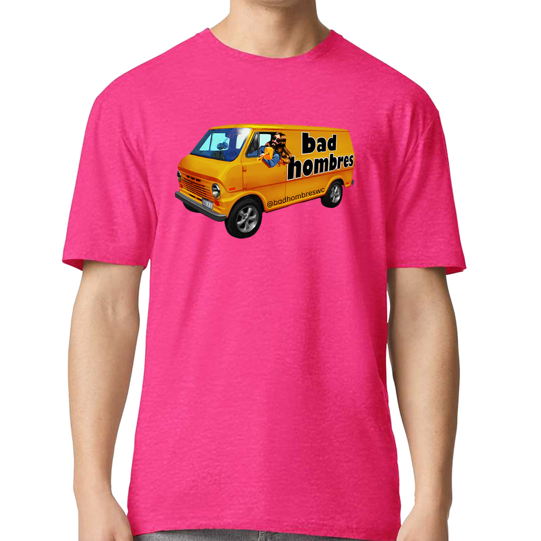 Bad Hombres Van West Chester Band Mens T-shirt Hot Pink