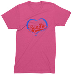 Benito Heart Puerto Rico Mens T-shirt Hot Pink