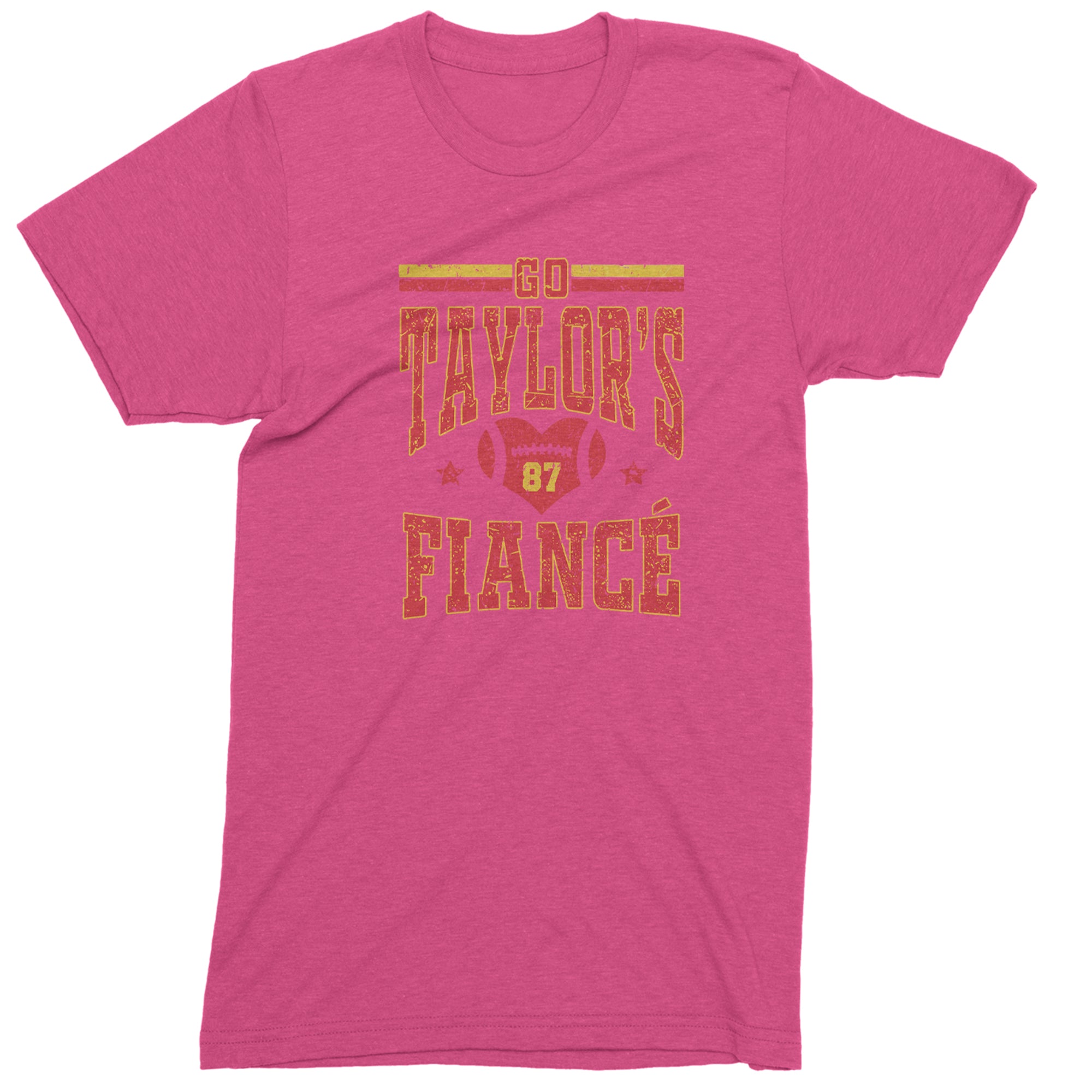 Go Taylor's Fiancé Engagement Game Day Mens T-shirt Hot Pink