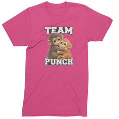 Team Punch Panchi-kun Monkey Mens T-shirt Hot Pink