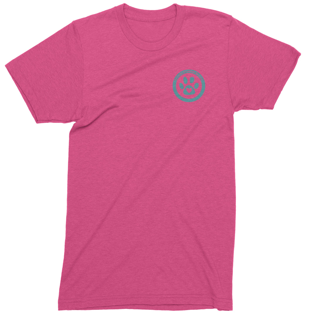 TLC To Love a Canine Dog Rescue Teal Mens T-shirt Hot Pink