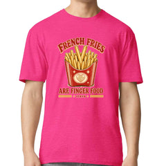French Fries Are Finger Food IYKYK Mens T-shirt Hot Pink