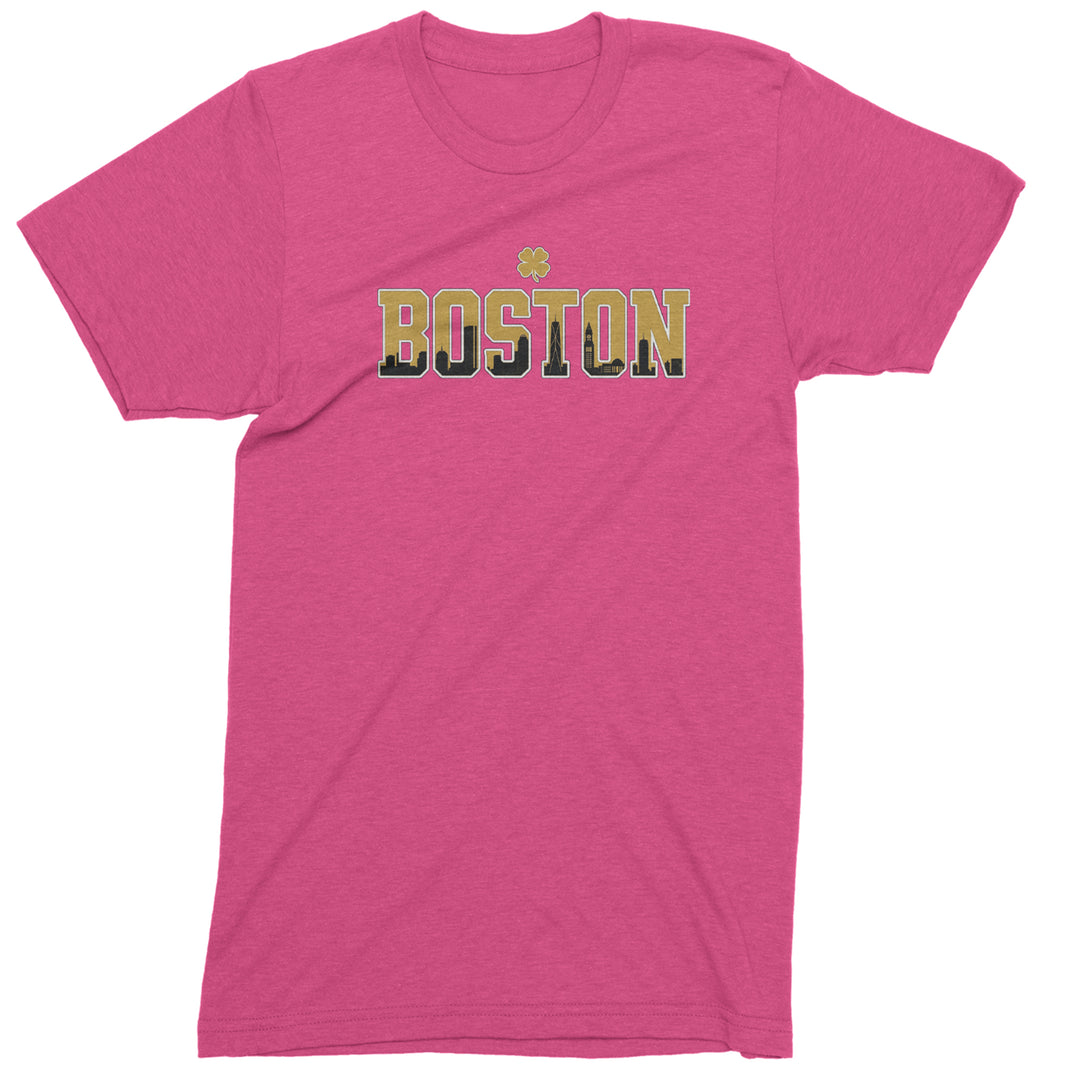 Boston City Pride Irish Mens T-shirt Hot Pink