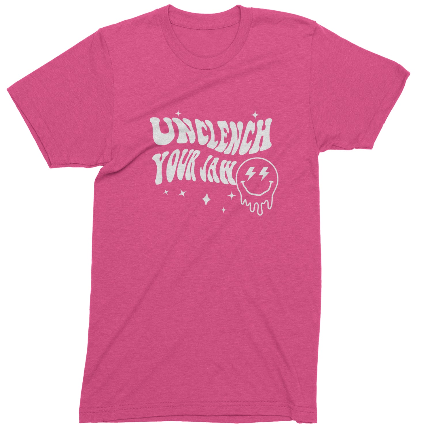 Unclench Your Jaw Festival Rave EDM Mens T-shirt Hot Pink