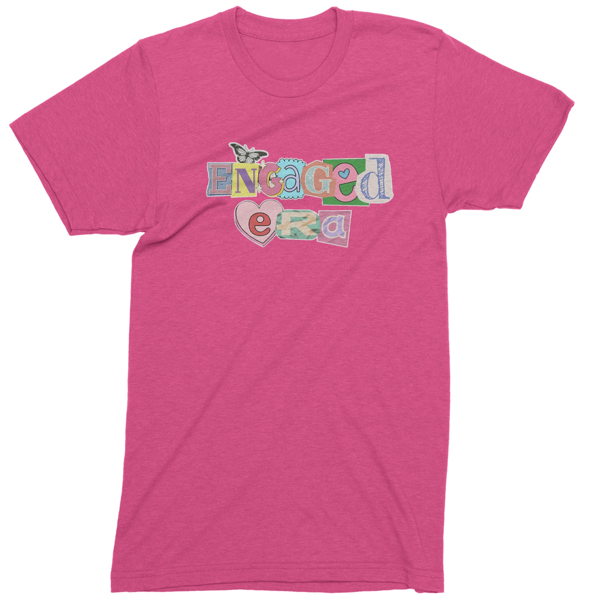 Engaged Era Aesthetic Retro Collage Design Mens T-shirt Hot Pink