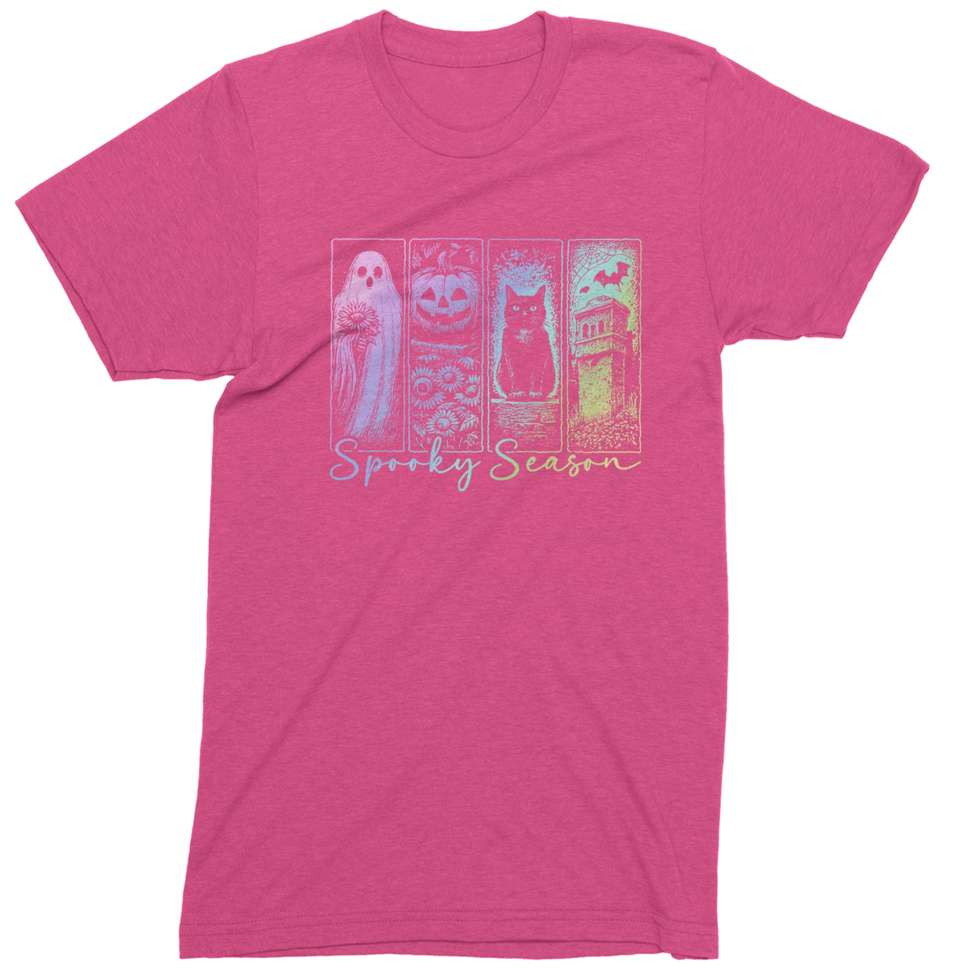 Spooky Season Cute Pastel Halloween Design Mens T-shirt Hot Pink