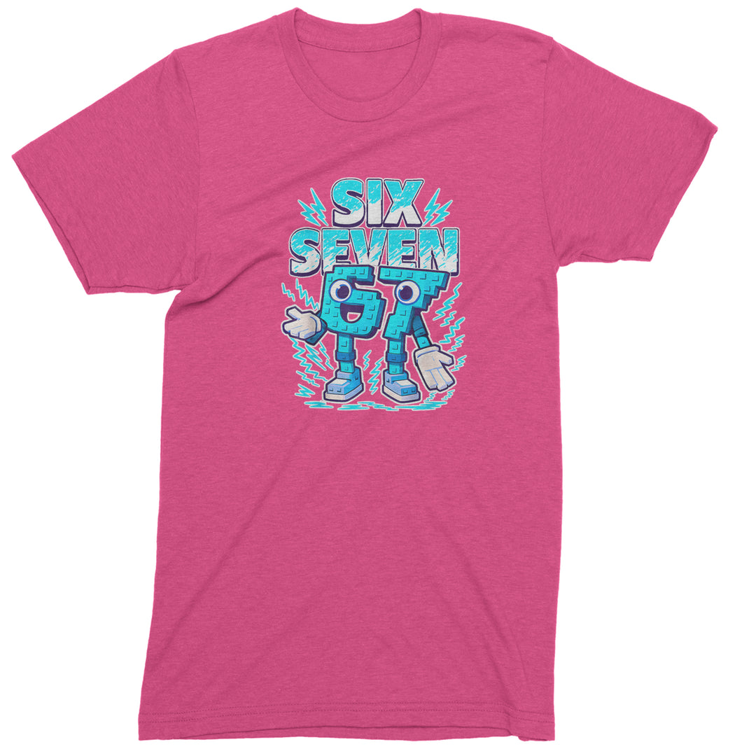 67 Brainrot Meme Slang Mens T-shirt Hot Pink
