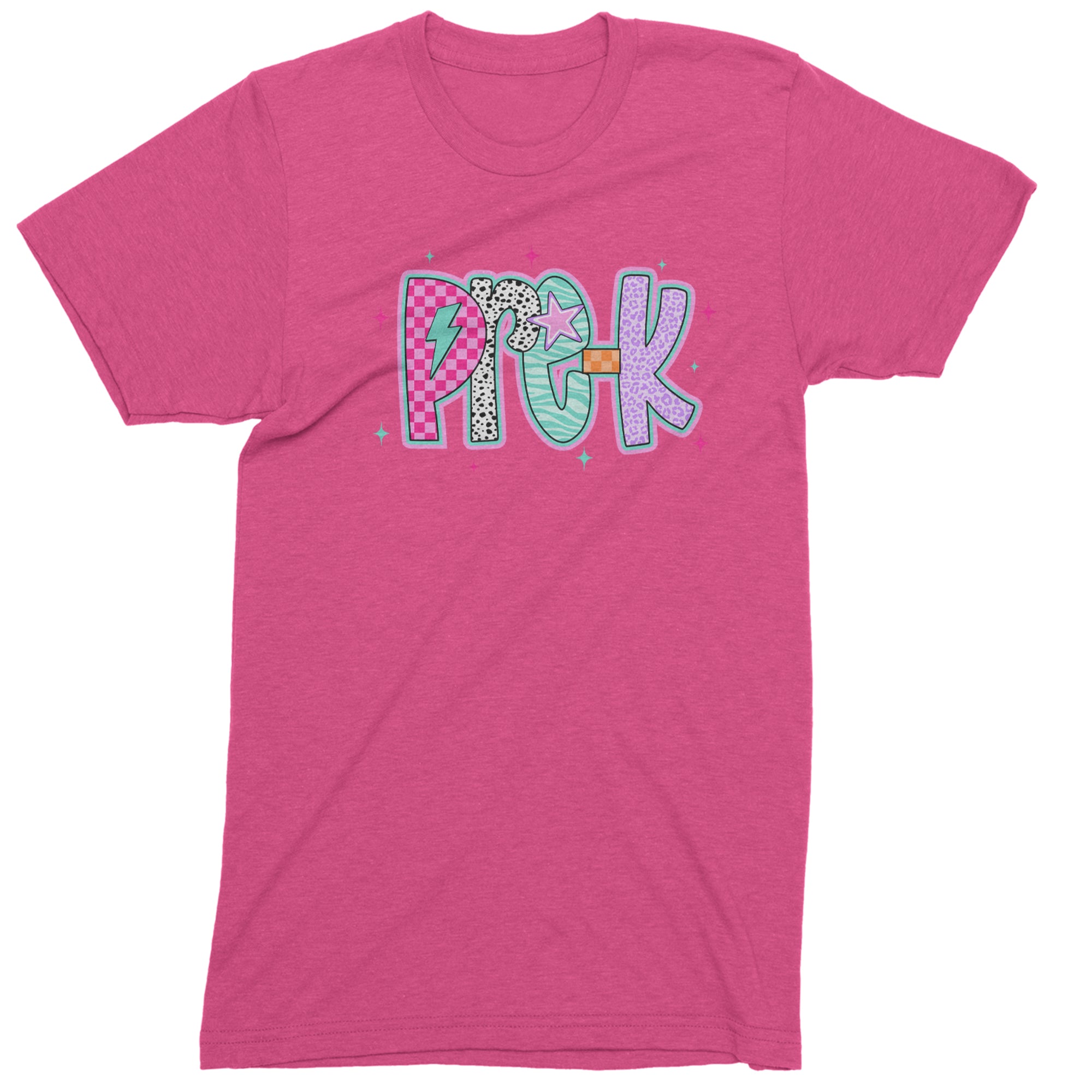 Pre-K Party Time Colorful Back to School Men's T-shirt Hot Pink