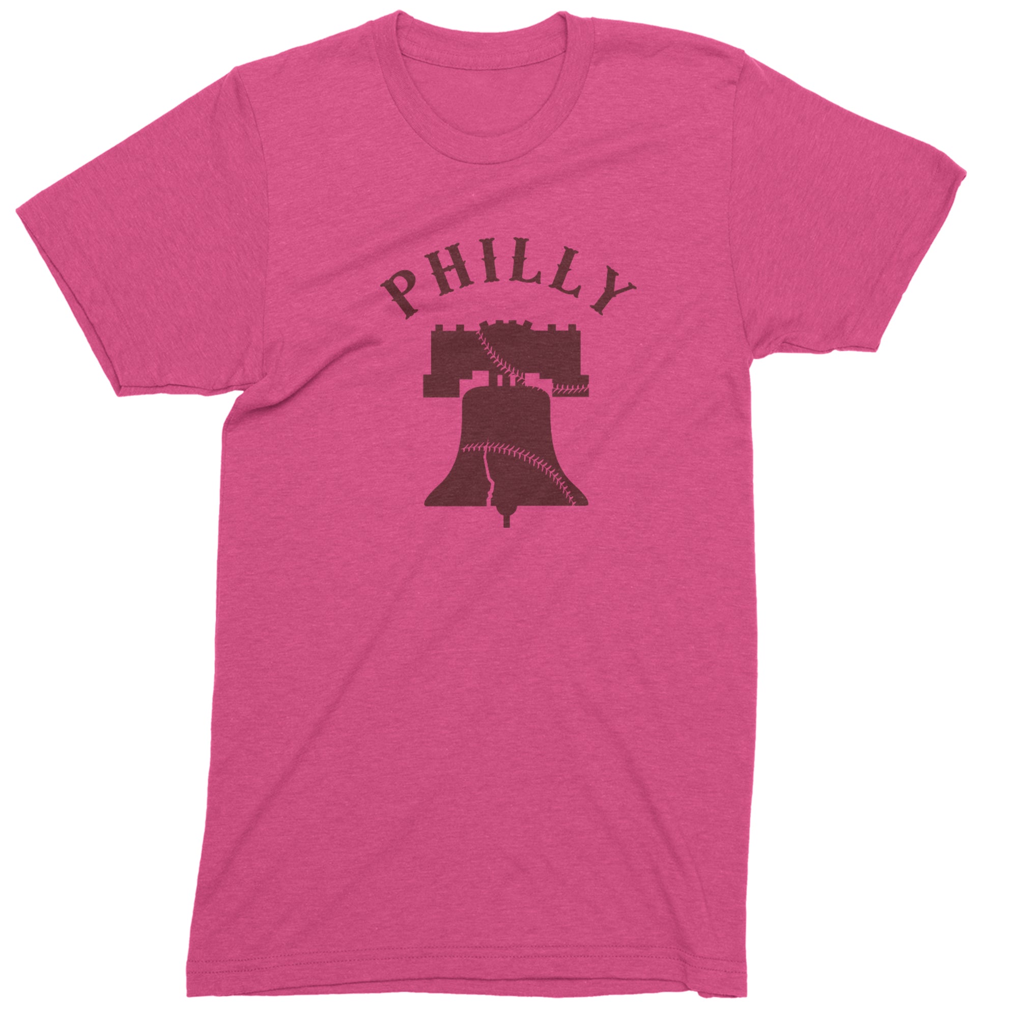 Philly Cracked Liberty Bell Men's T-shirt Hot Pink
