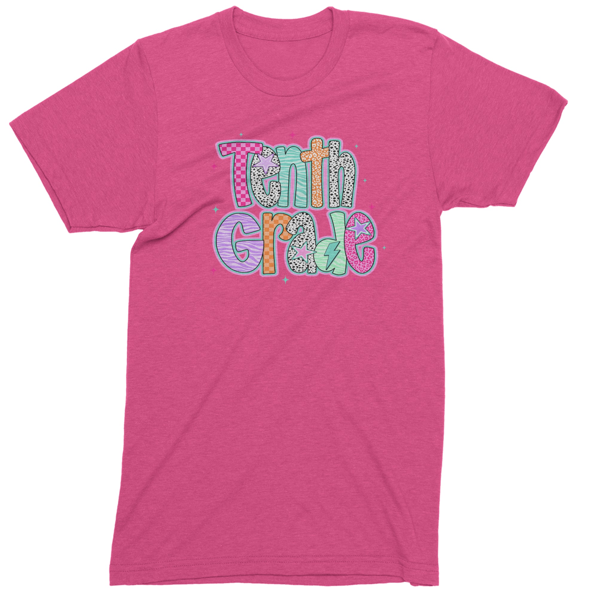 Tenth Grade Trendsetter Colorful Back to School Men's T-shirt Hot Pink