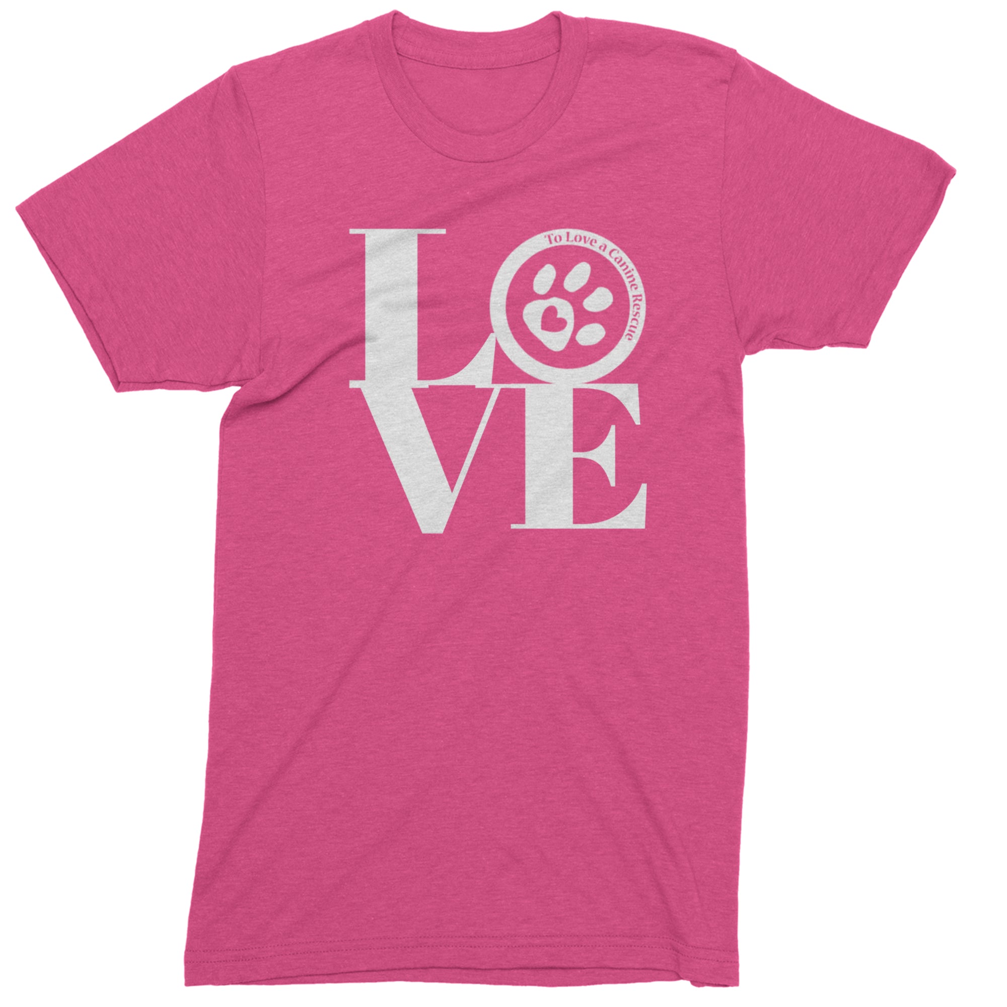 TLC LOVE Dog Rescue Mens T-shirt Hot Pink