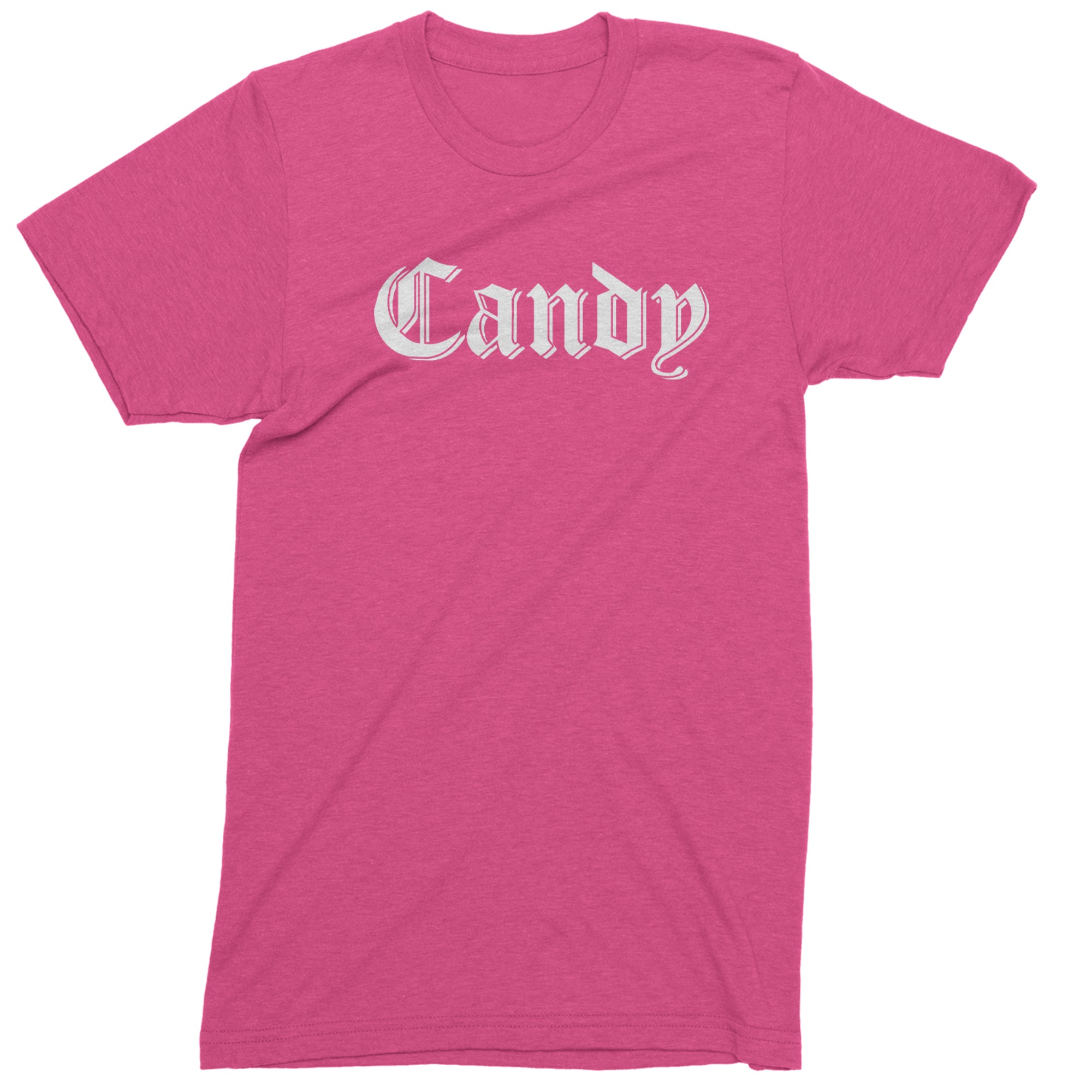 Candy Gothic Lettering Mens T-shirt Hot Pink