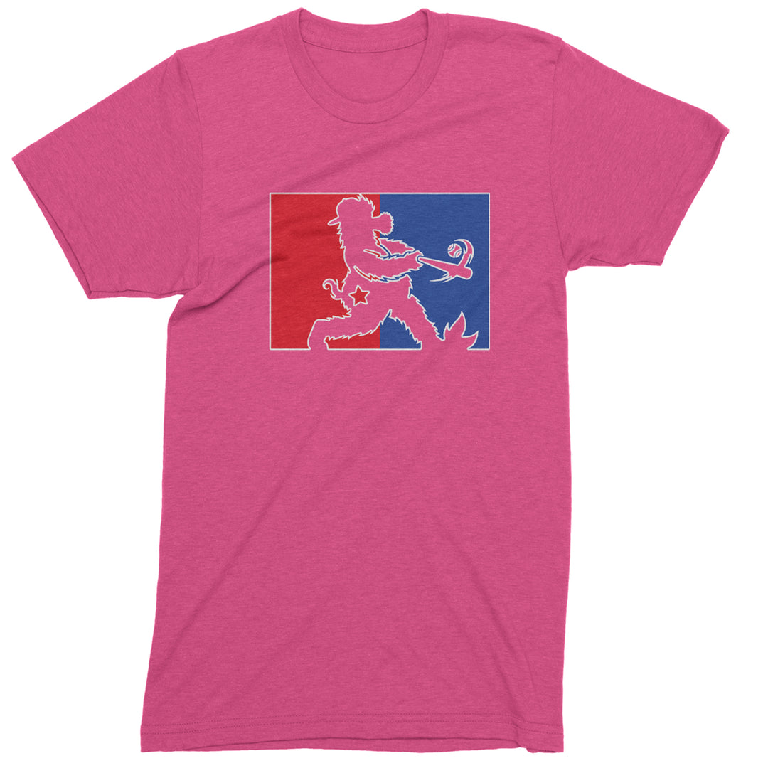 Batter Up Philly Baseball Phan Mens T-shirt Hot Pink