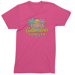 Golden Girls Forever Retro Sunset Mens T-shirt Hot Pink