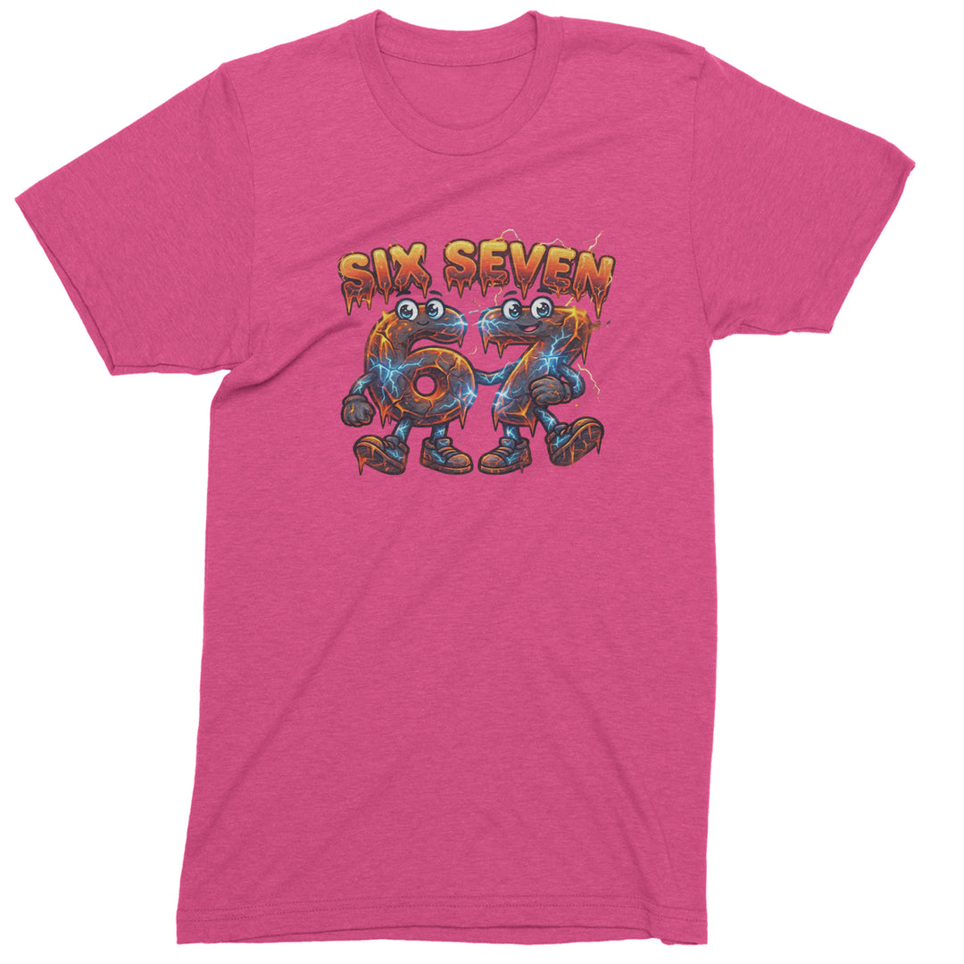 67 Lava Lightning Six Seven Meme Mens T-shirt Hot Pink