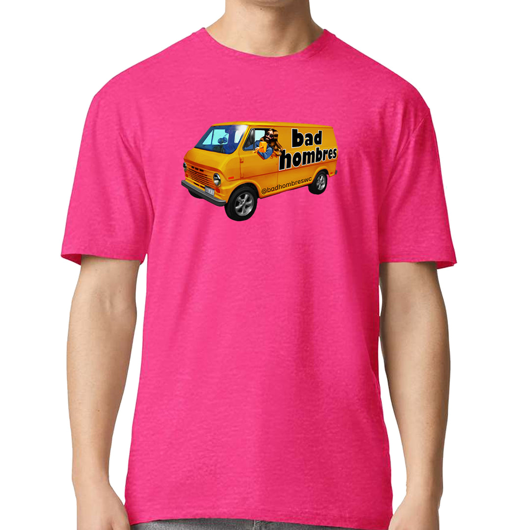 Bad Hombres Van West Chester Band Mens T-shirt Hot Pink