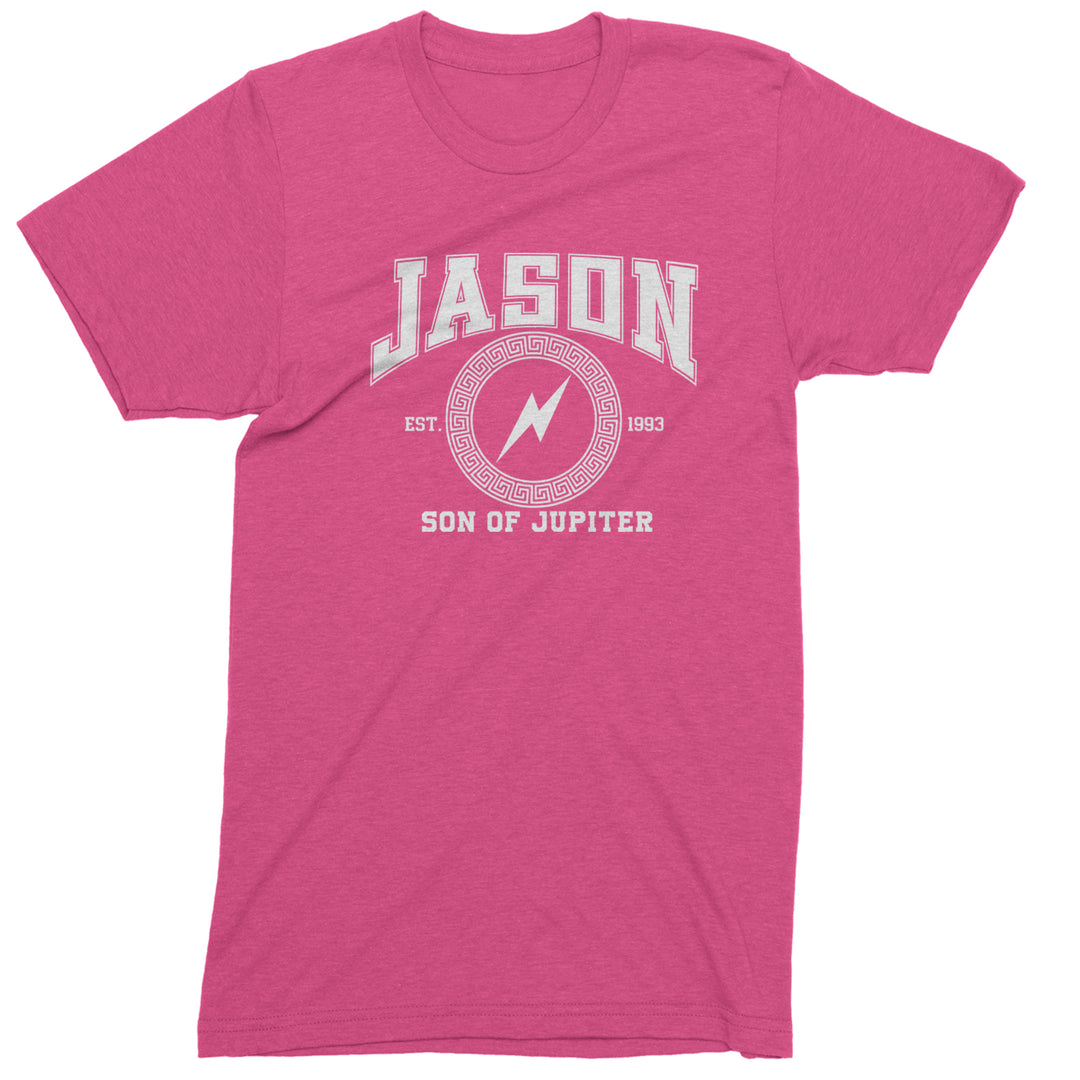 Jason Son of Jupiter Storm Bringer Mens T-shirt Hot Pink