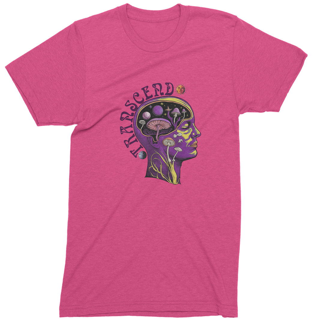 Psychedelic Cosmic Mushroom Head Men's T-shirt Hot Pink