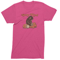 Punch Stay Kind Macaque Mens T-shirt Hot Pink