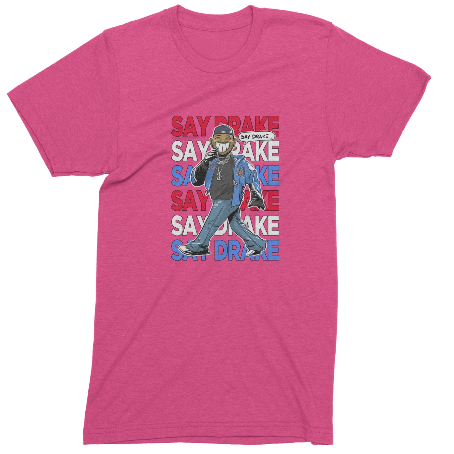 Say Drake Smiling Meme Mustard Men's T-shirt Hot Pink