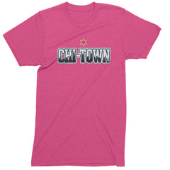 Chicago Chi-Town City Pride Mens T-shirt Hot Pink