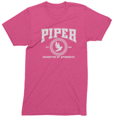 Piper Daughter of Aphrodite Rebel Heart Mens T-shirt Hot Pink