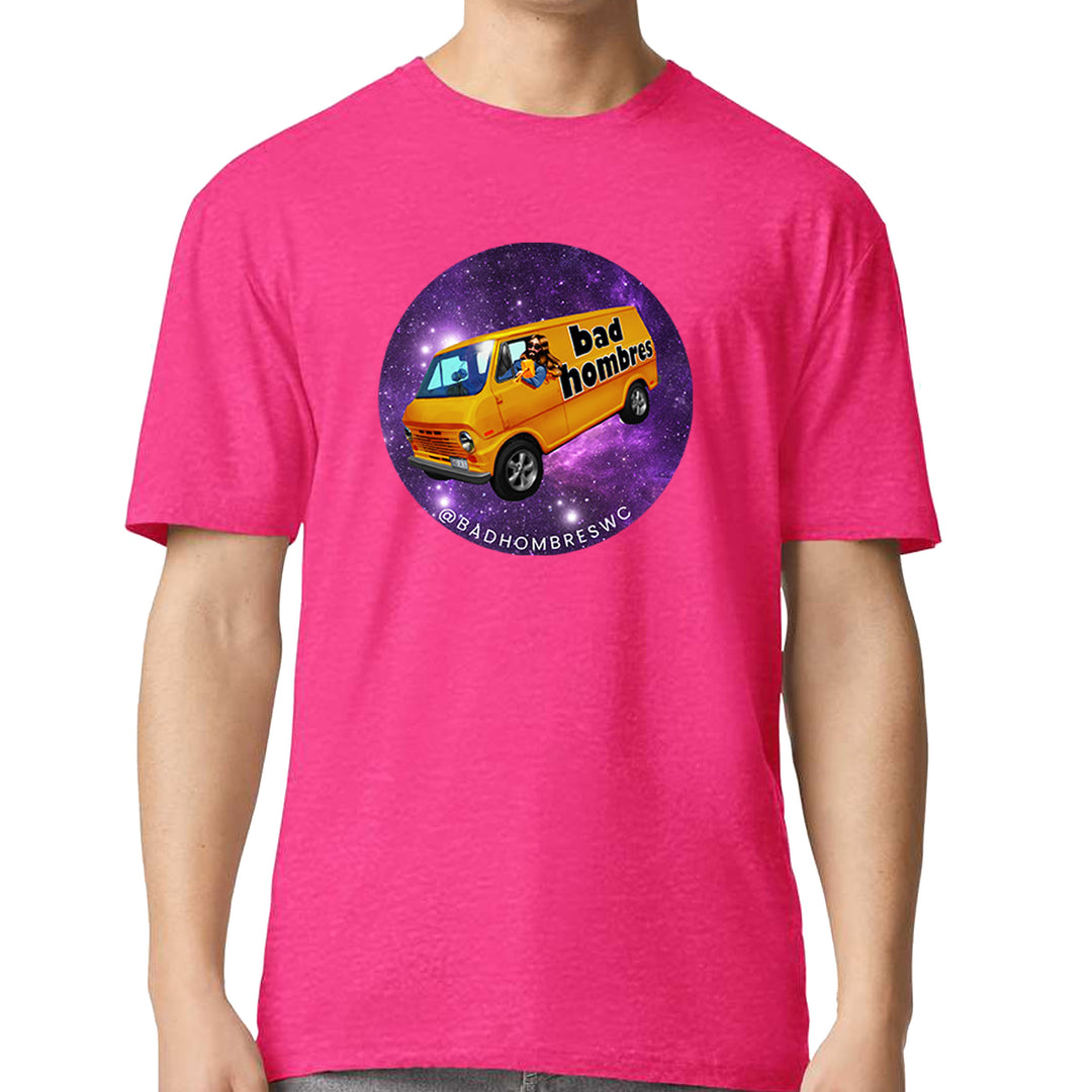 Bad Hombres Space West Chester Band Mens T-shirt Hot Pink