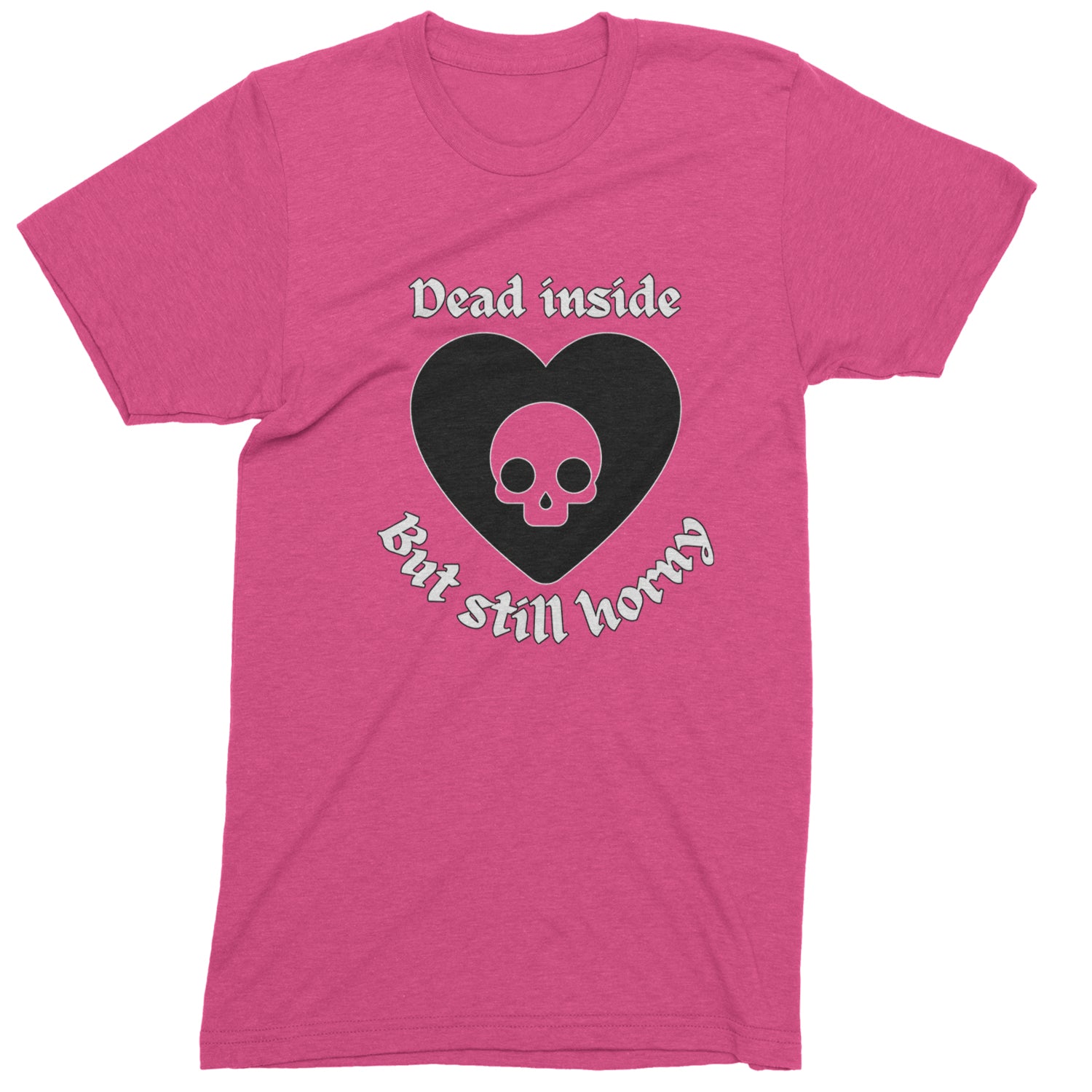 Dead Inside But Still Horny Skull Romantasy Youth-Sized Hoodie Hot Pink